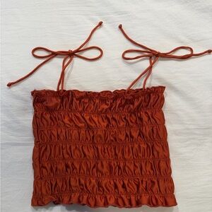 Urban Outfitters Terracotta Smocked Tank Top